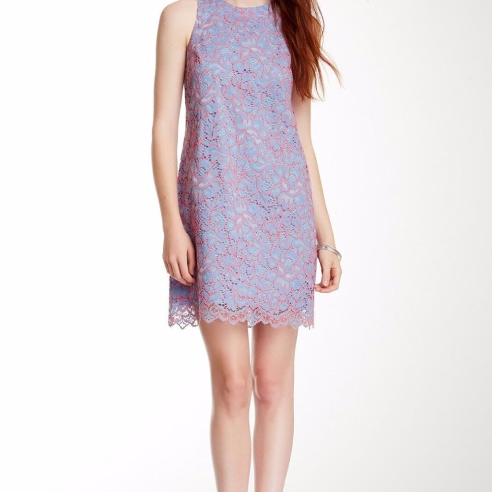 Cynthia Steffe Esther Sleeveless Lace Dress Placid Blue Shift Dress Size 6 NWT